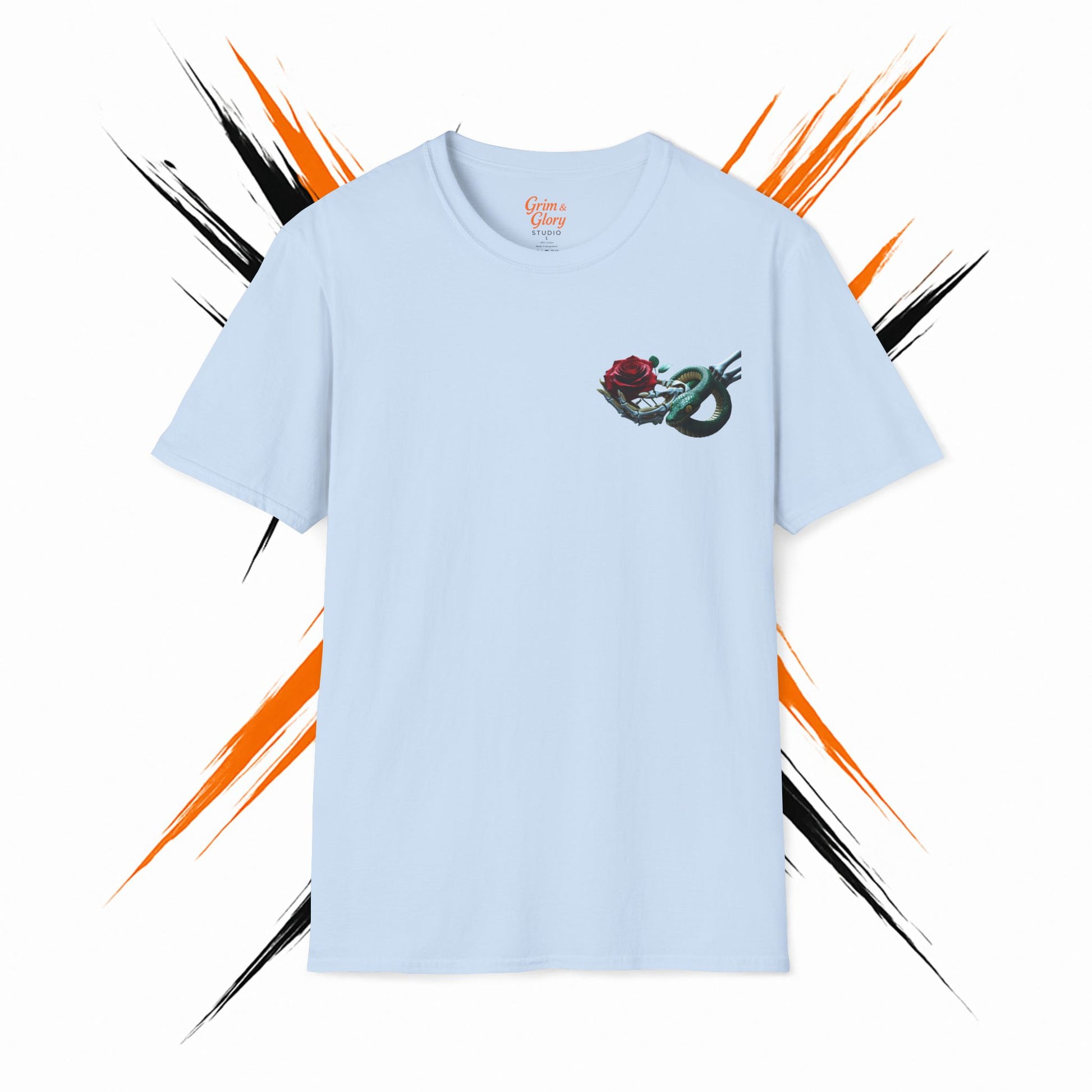 Rose Snake Floral Graphic T-Shirt, Cozy Everyday Wear, Summer Fashion Piece