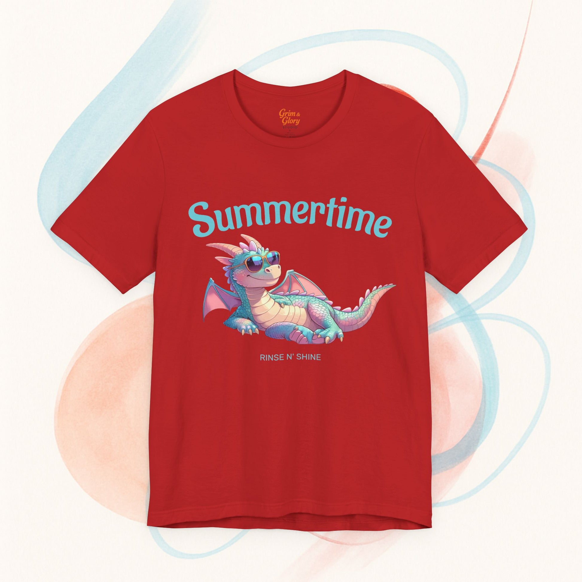 Cute Summer Dragon T-Shirt – Whimsical Fantasy Tee, Chill Vibes Gift for Dragon Fans