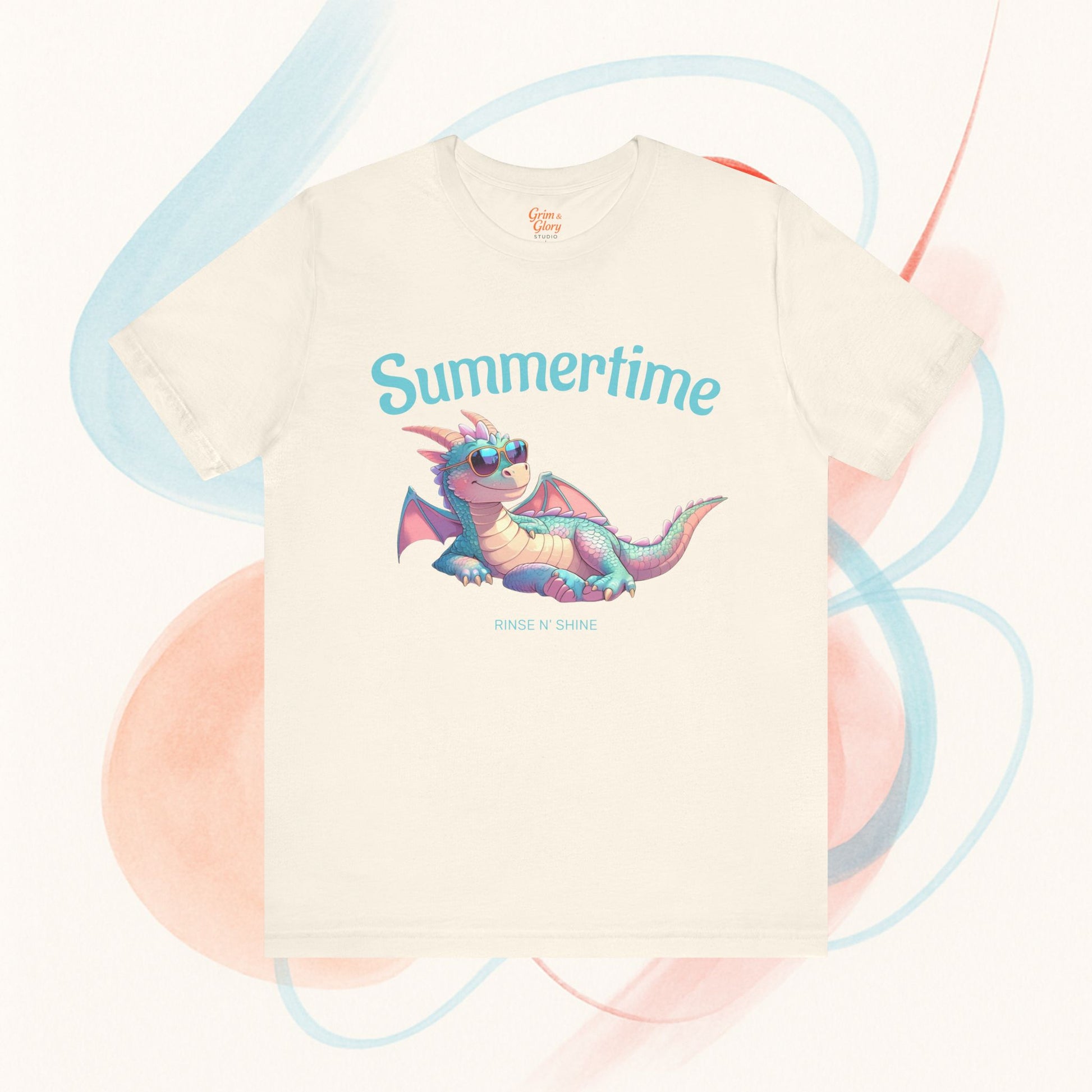 Cute Summer Dragon T-Shirt – Whimsical Fantasy Tee, Chill Vibes Gift for Dragon Fans