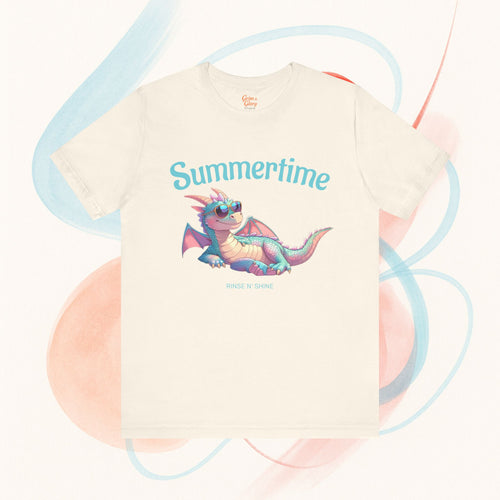 Cute Summer Dragon T-Shirt – Whimsical Fantasy Tee, Chill Vibes Gift for Dragon Fans