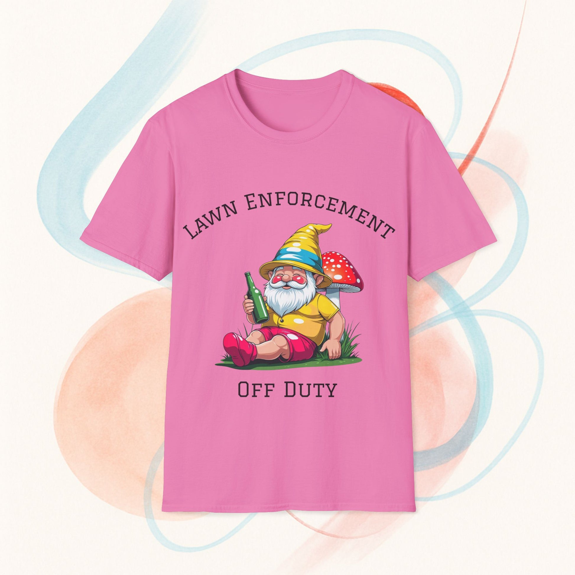 Funny Lawn Enforcement Off Duty T-Shirt, Gnome Shirt, Garden Humor Tee