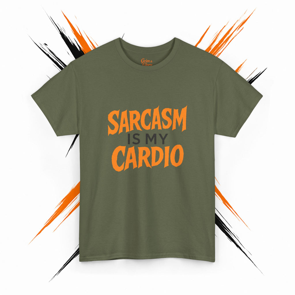 Sarcasm Is My Cardio T-Shirt – Dark Humor Tee, Witty Graphic Shirt, Unisex Casual Wear