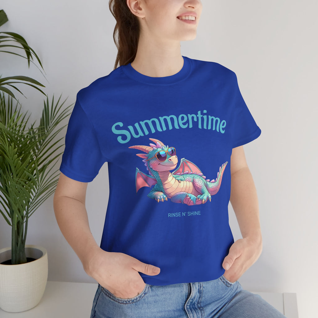 Cute Summer Dragon T-Shirt – Whimsical Fantasy Tee, Chill Vibes Gift for Dragon Fans