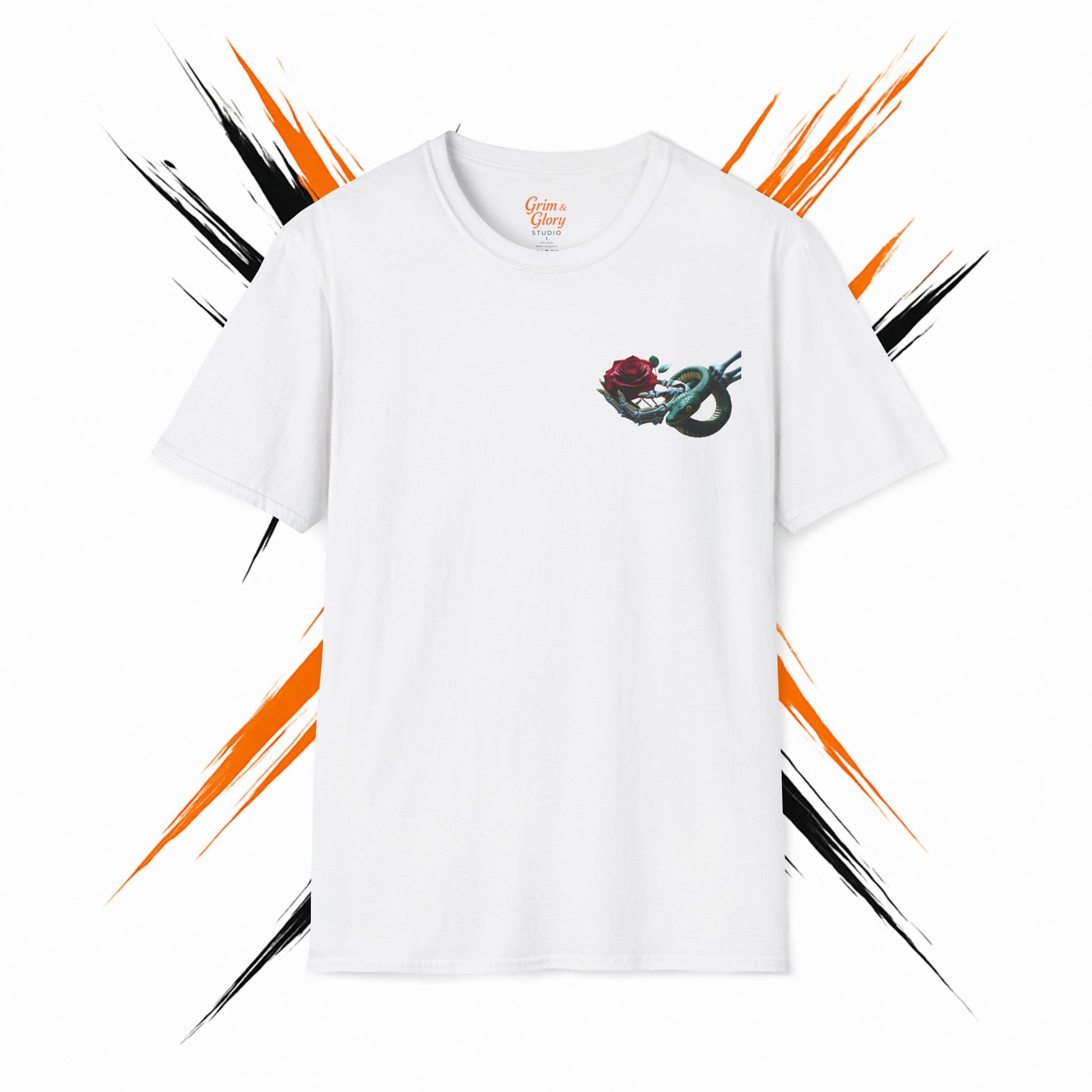 Rose Snake Floral Graphic T-Shirt, Cozy Everyday Wear, Summer Fashion Piece