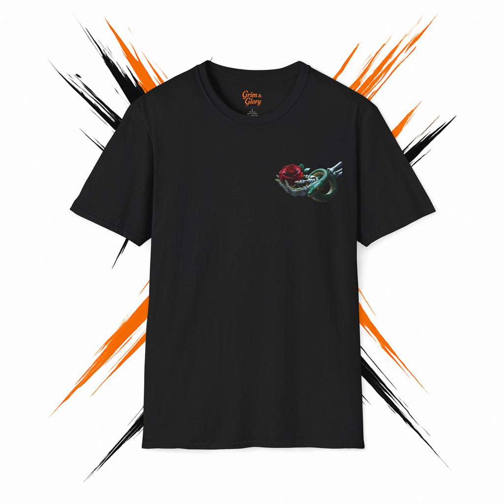 Rose Snake Floral Graphic T-Shirt, Cozy Everyday Wear, Summer Fashion Piece