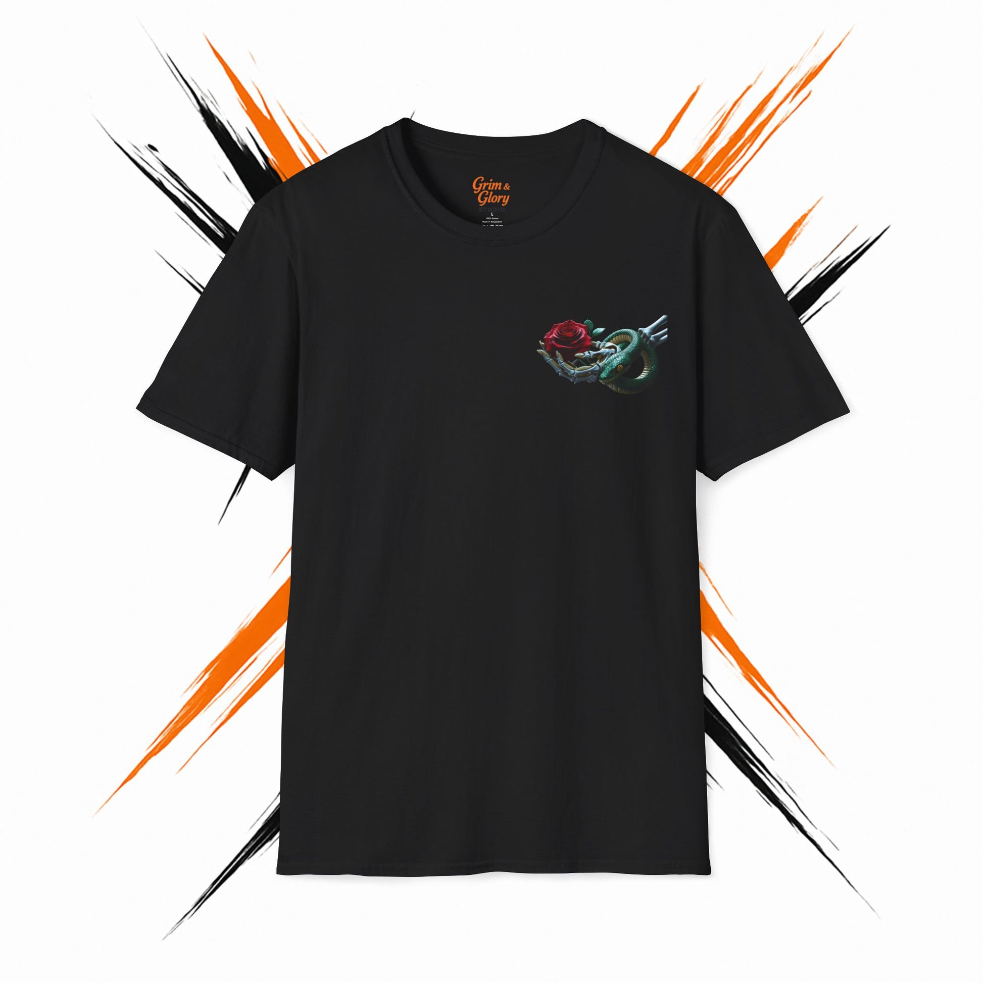 Rose Snake Floral Graphic T-Shirt, Cozy Everyday Wear, Summer Fashion Piece