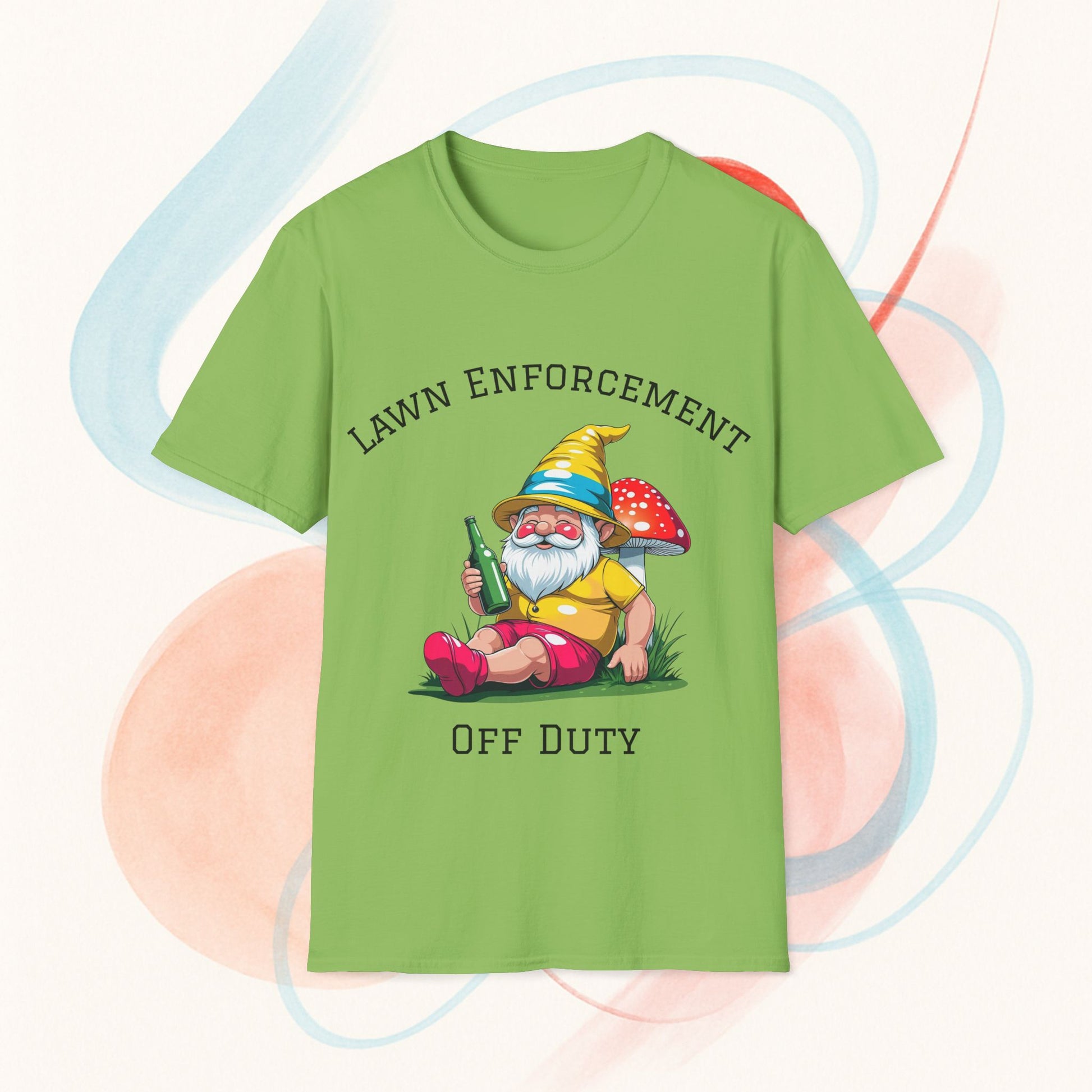 Funny Lawn Enforcement Off Duty T-Shirt, Gnome Shirt, Garden Humor Tee