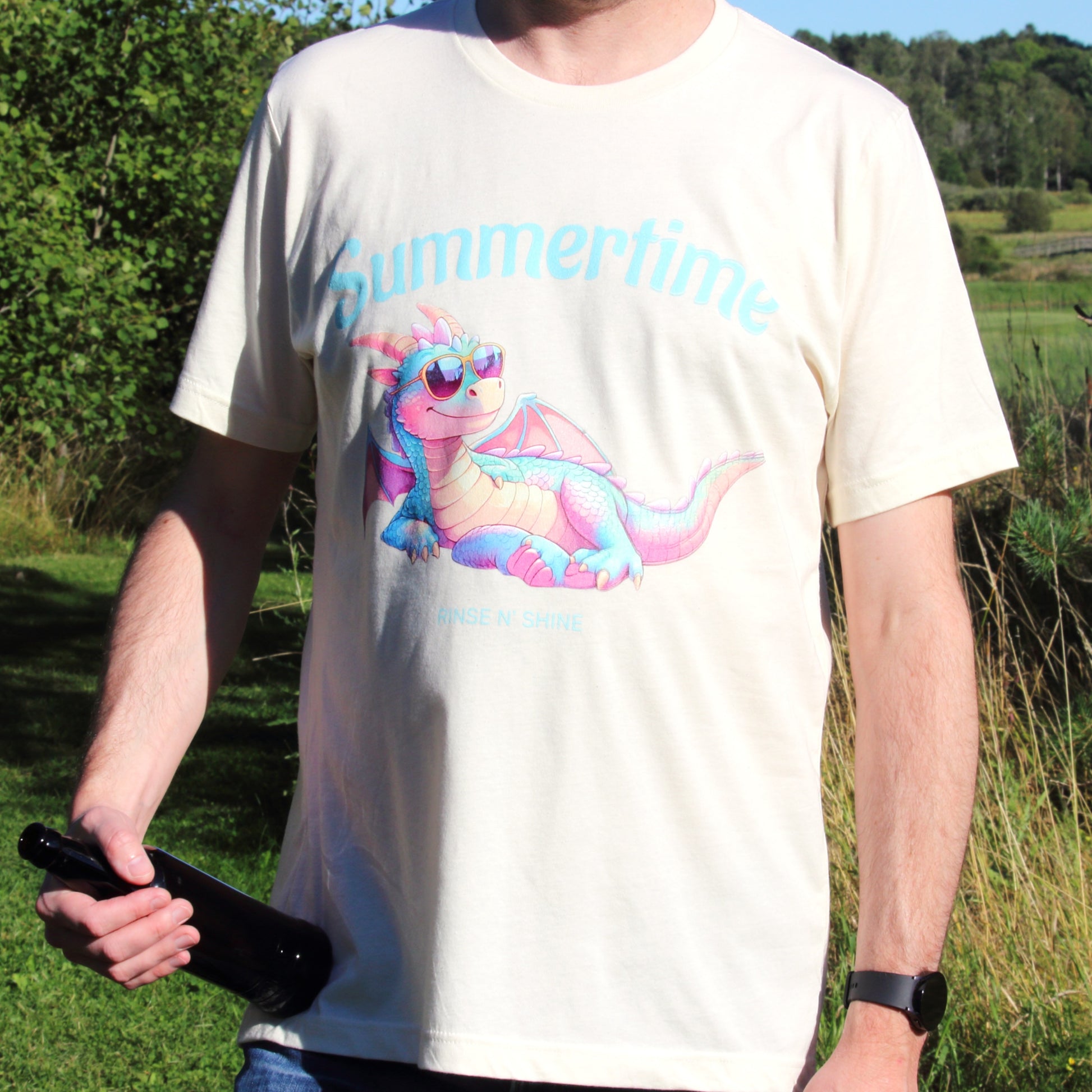 Cute Summer Dragon T-Shirt – Whimsical Fantasy Tee, Chill Vibes Gift for Dragon Fans